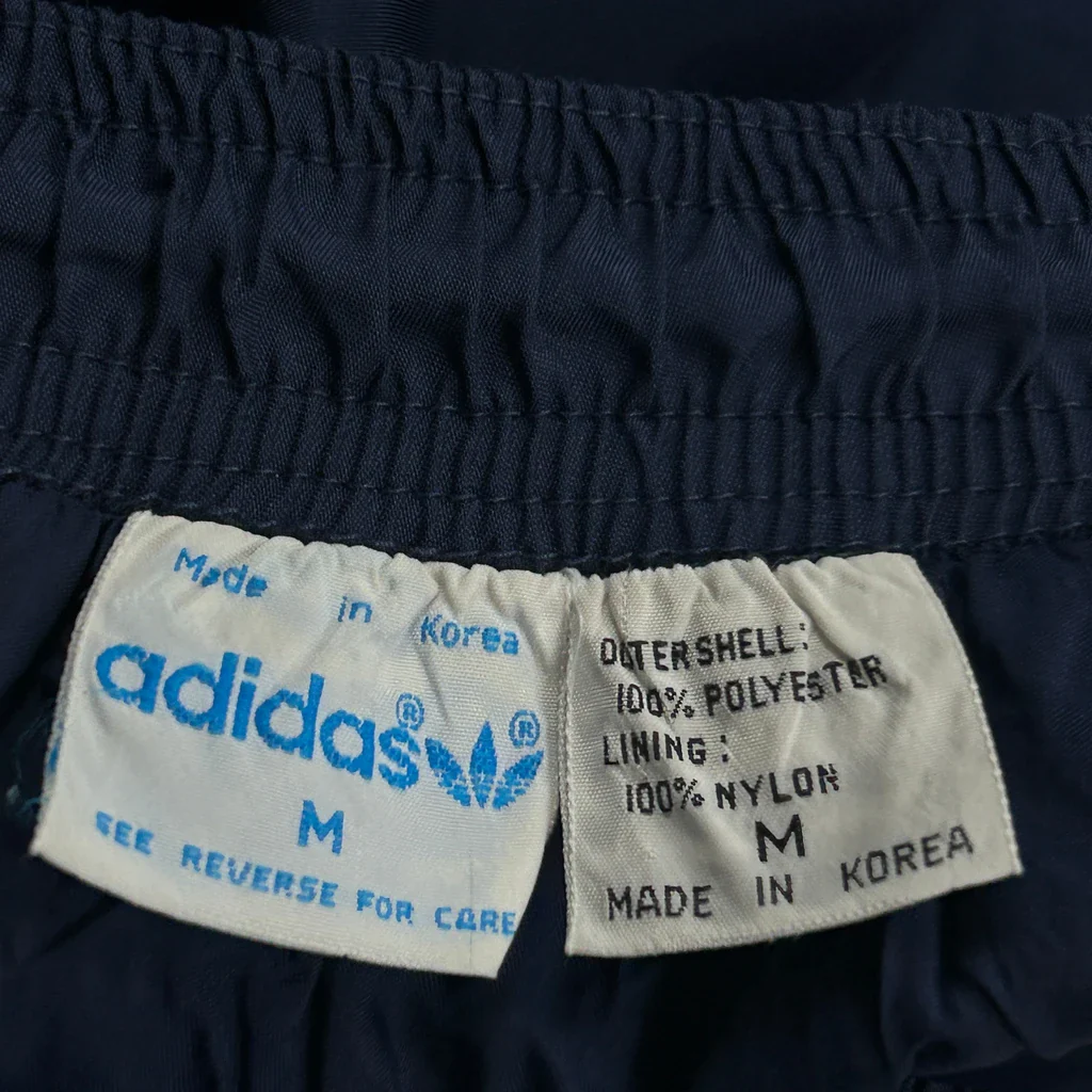 Trefoil Logo Adidas Track Pants - Medium Blue Polyester - Image 3