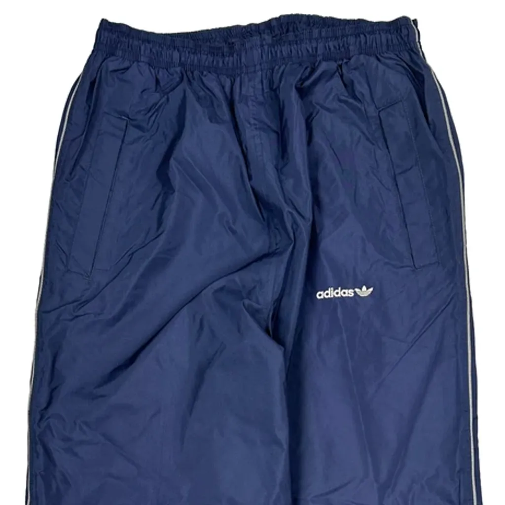 Trefoil Logo Adidas Track Pants - Medium Blue Polyester - Image 4