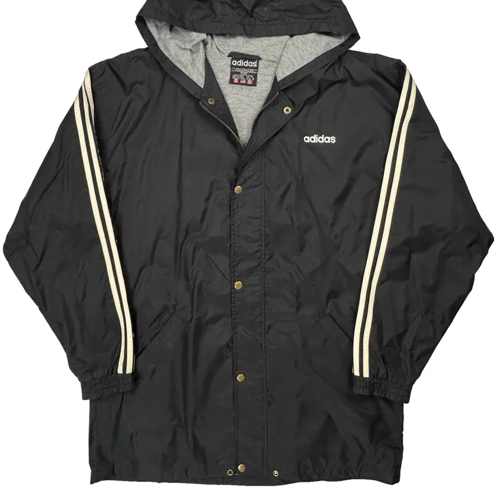 Trefoil Logo Adidas Windbreaker - Medium Black Polyester - Image 4