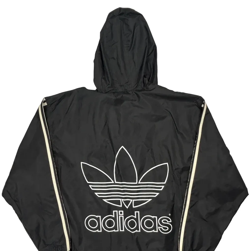 Trefoil Logo Adidas Windbreaker - Medium Black Polyester - Image 7