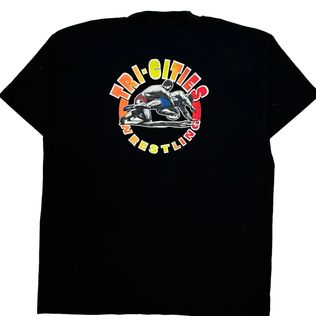 Tri-Cities Wrestling Fruit Of The Loom Single Stitch T-Shirt - XL Black Cotton Blend - Image 6