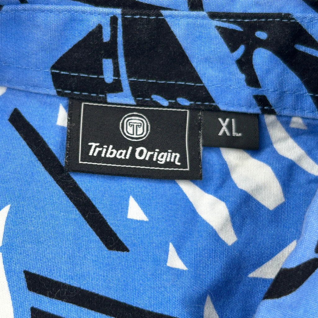 Tribal Origin Hawaiian Shirt - XL Blue Cotton - Image 3