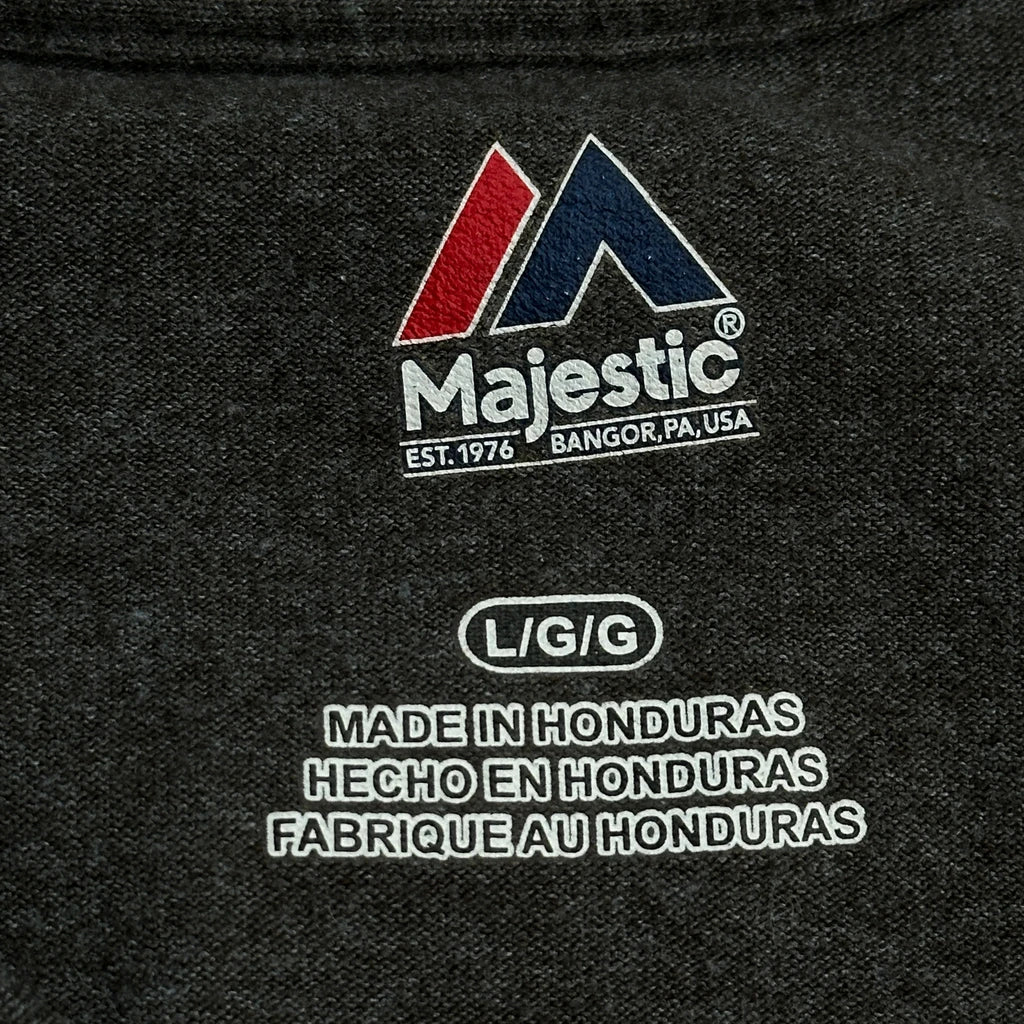 Tribe Baseball Majestic T-Shirt - Large Grey Cotton - Image 3