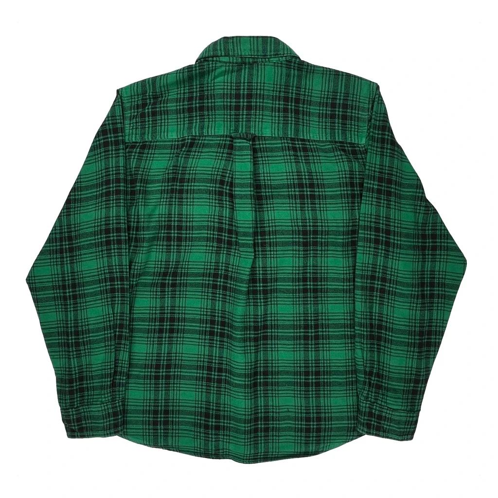 Trout Run Woolrich Checked Flannel Shirt - XL Green Cotton - Image 2