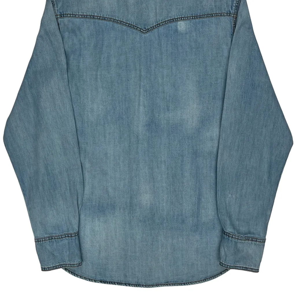 True Religion Contrast Stitch Denim Shirt - XL Blue Denim - Image 6