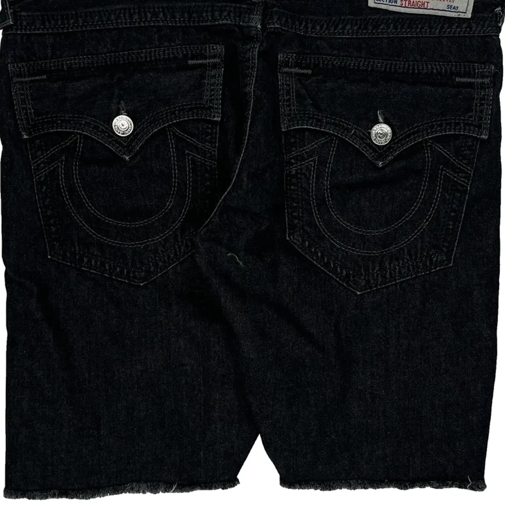 True Religion Denim Shorts - 36W 10L Black Denim - Image 6