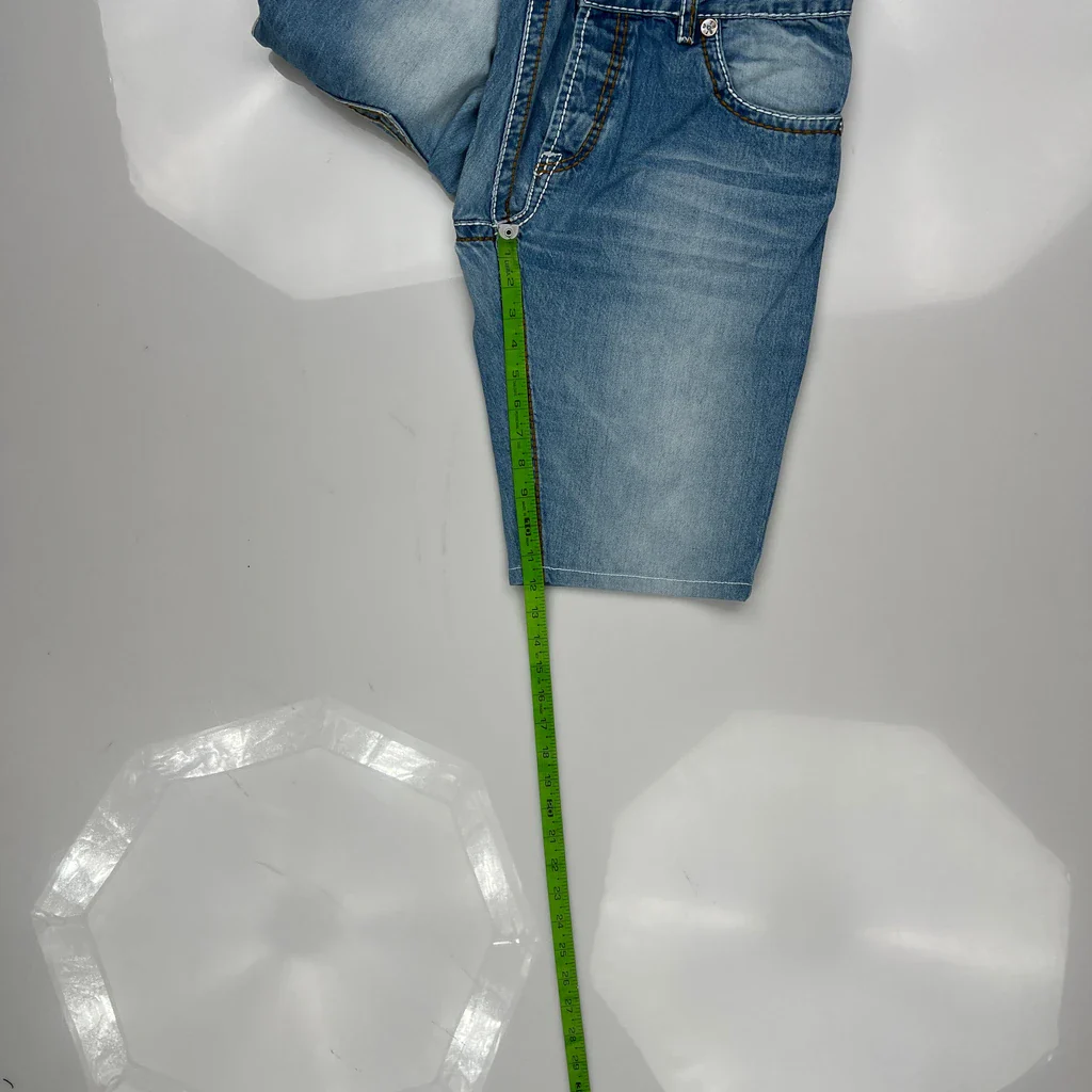 True Religion Contrast Stitch Denim Shorts - 33W 10L Blue Denim - Image 5