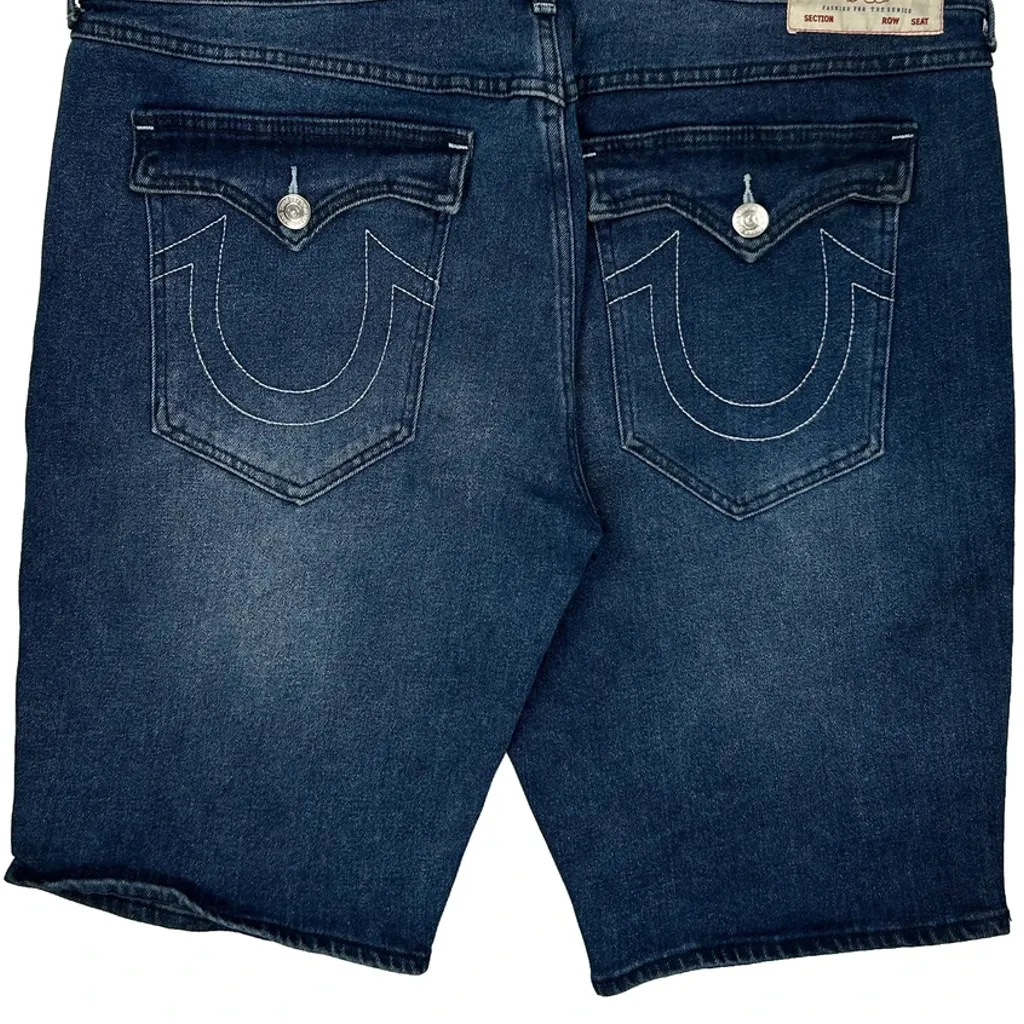 True Religion Denim Shorts - 40W 12L Blue Denim - Image 8