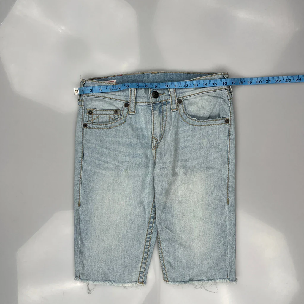 True Religion Denim Shorts - 32W 12L Light Wash Denim - Image 3