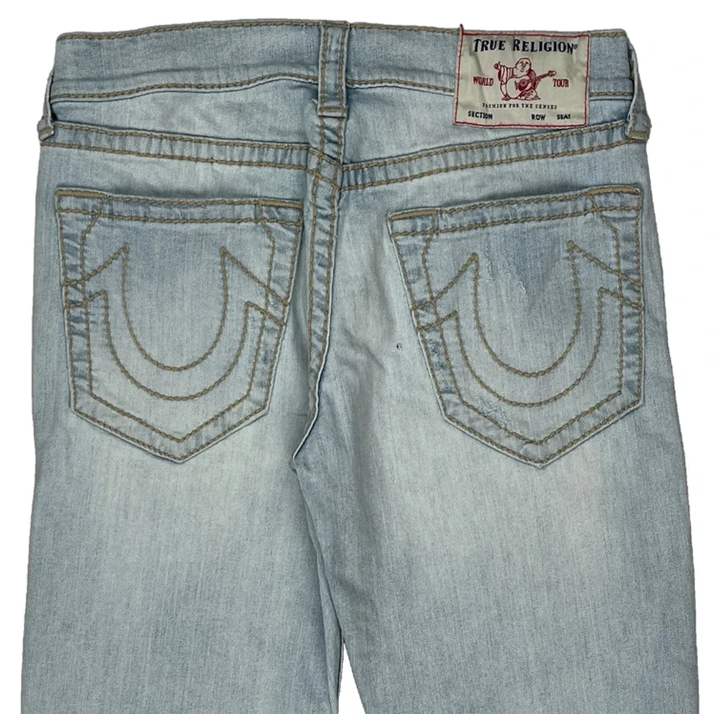 True Religion Denim Shorts - 32W 12L Light Wash Denim - Image 8