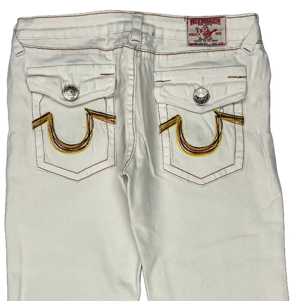 True Religion Capri Denim Shorts - 30W 20L White Cotton - Image 7