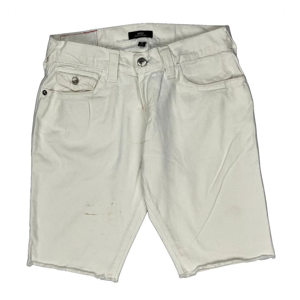 True Religion Denim Shorts - 31W 11L White Cotton - Image 2