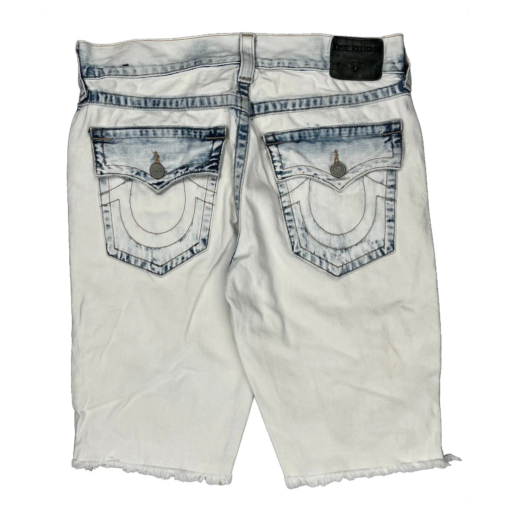 True Religion Denim Shorts - 33W 11L White Cotton