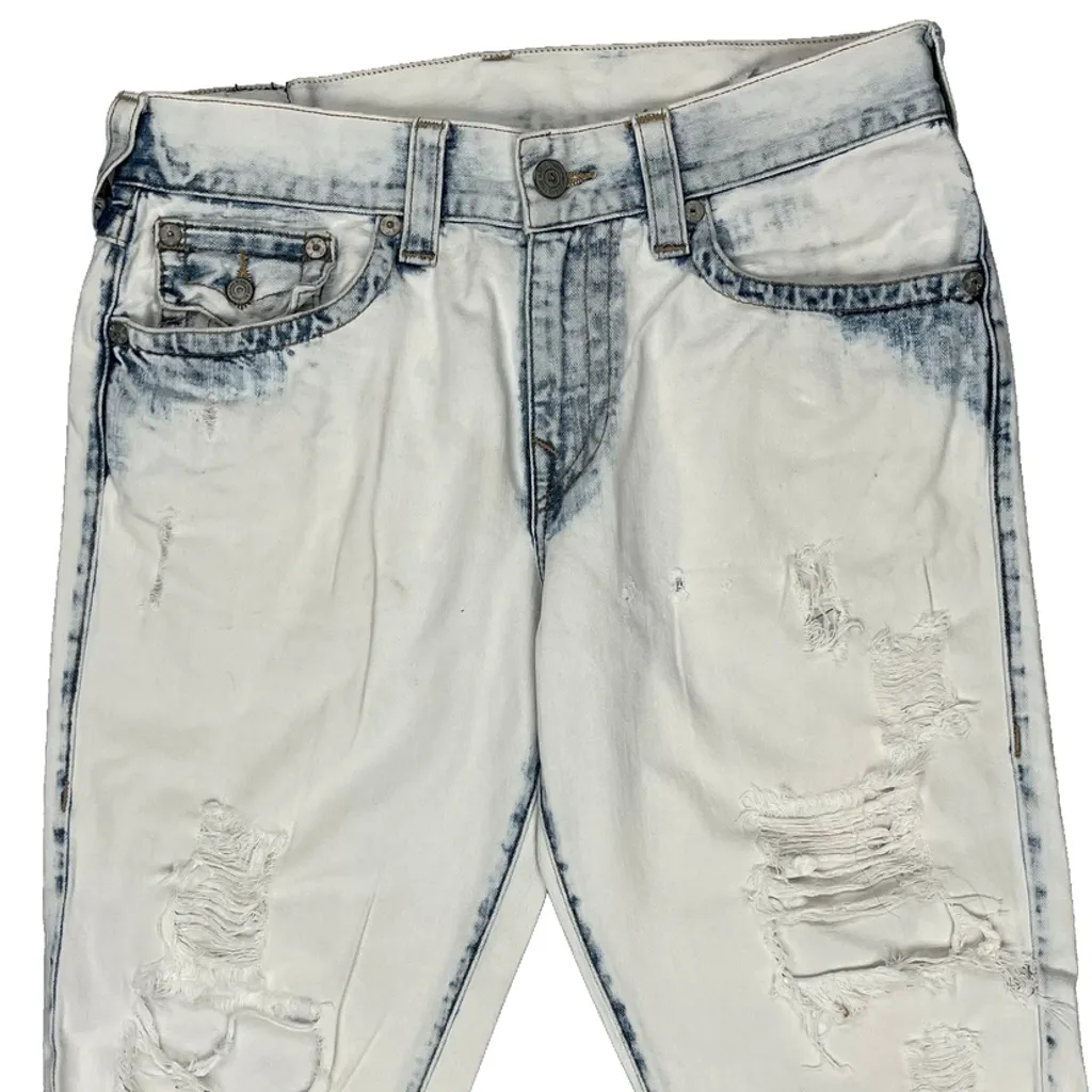 True Religion Denim Shorts - 33W 11L White Cotton - Image 10