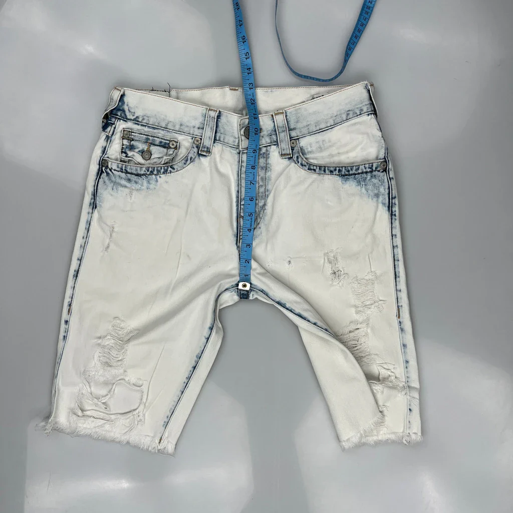 True Religion Denim Shorts - 33W 11L White Cotton - Image 4