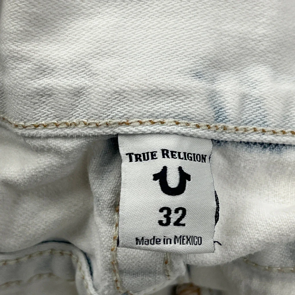 True Religion Denim Shorts - 33W 11L White Cotton - Image 6