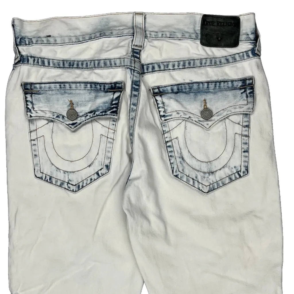 True Religion Denim Shorts - 33W 11L White Cotton - Image 7