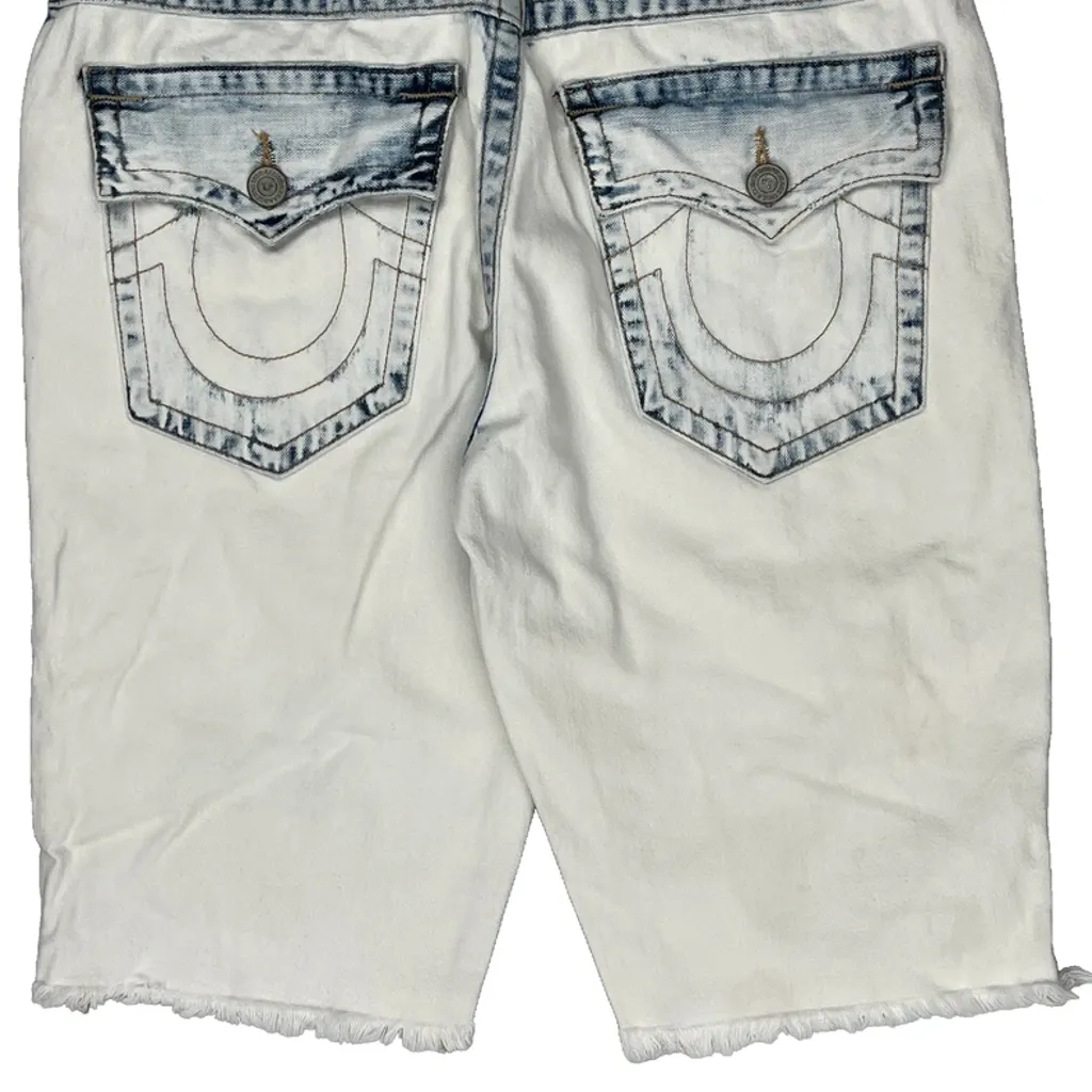 True Religion Denim Shorts - 33W 11L White Cotton - Image 8