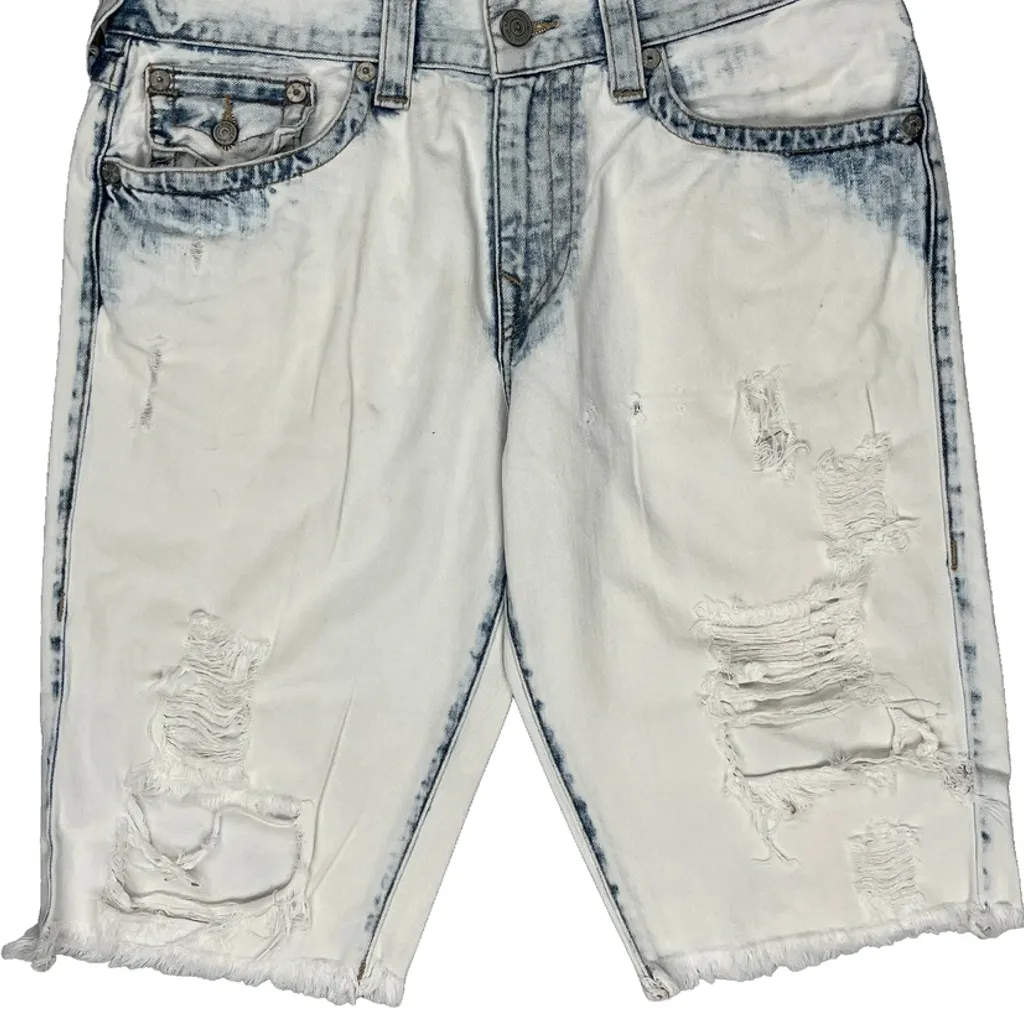 True Religion Denim Shorts - 33W 11L White Cotton - Image 9