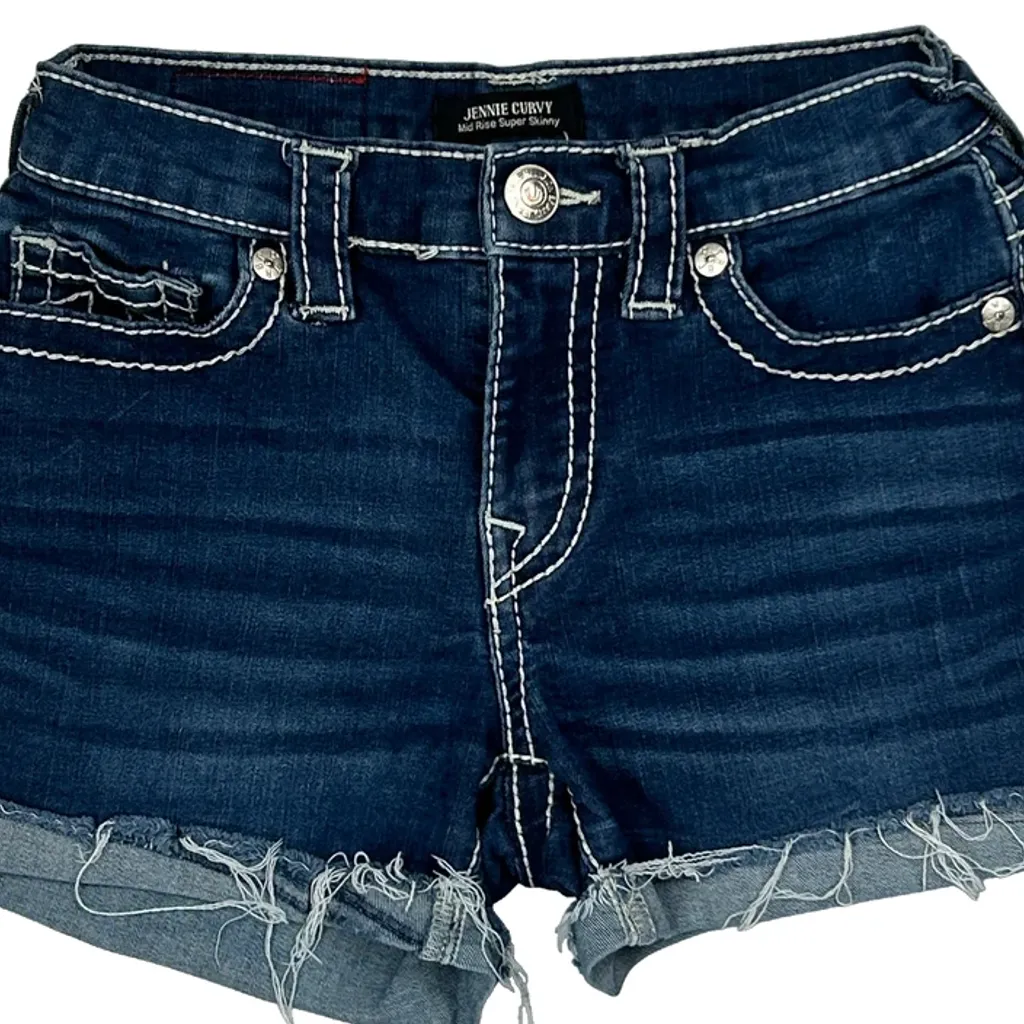 True Religion Denim Shorts - 24W UK 2 Blue Denim - Image 10
