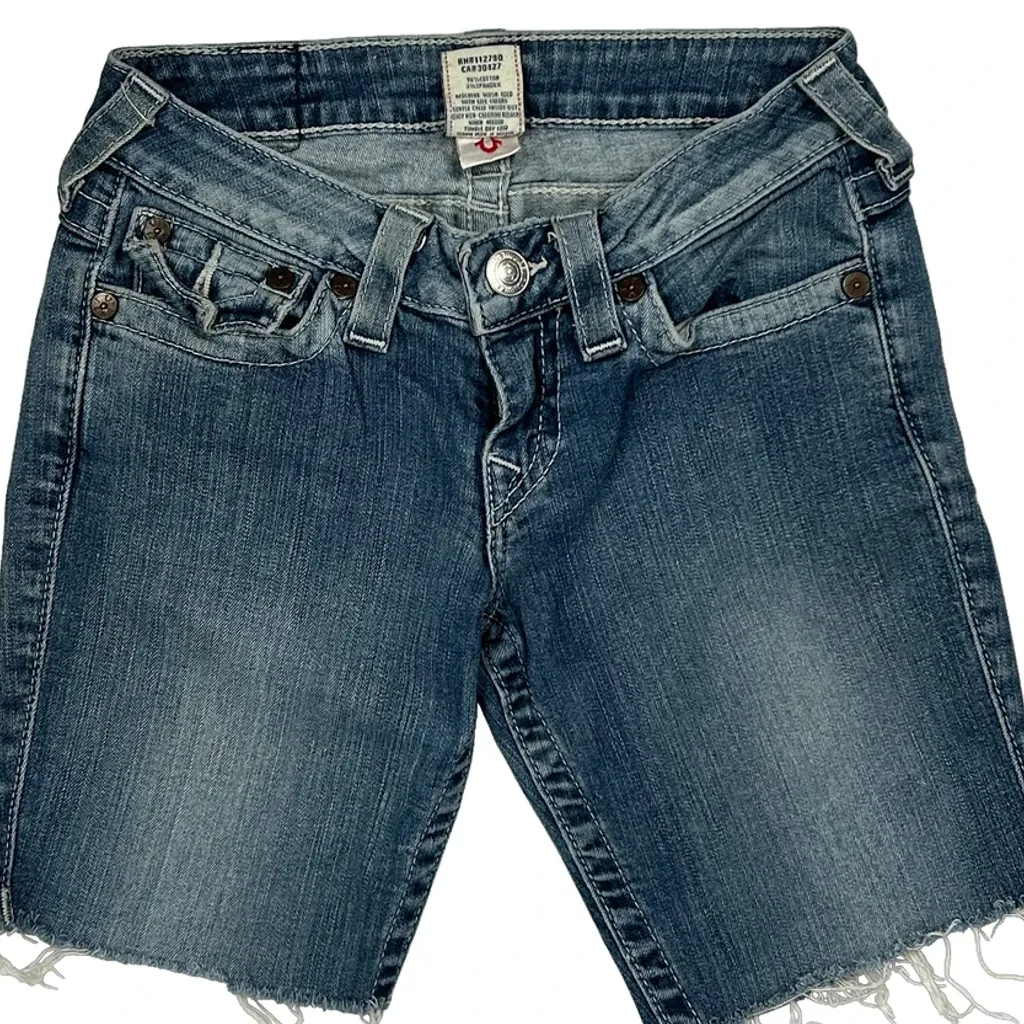 True Religion Denim Shorts - 24W UK 2 Blue Denim - Image 10