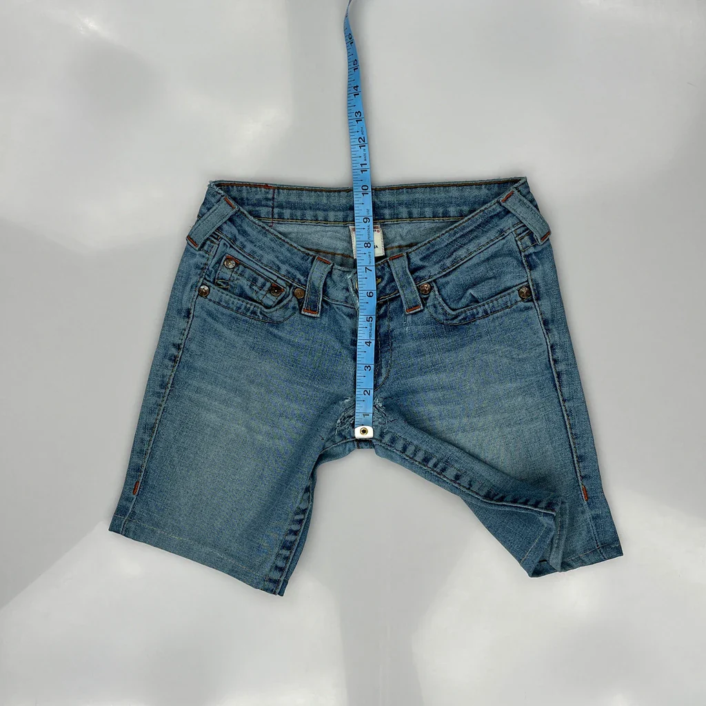 True Religion Denim Shorts - 26W UK 4 Blue Denim - Image 3