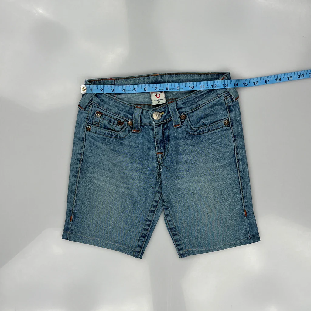 True Religion Denim Shorts - 26W UK 4 Blue Denim - Image 4