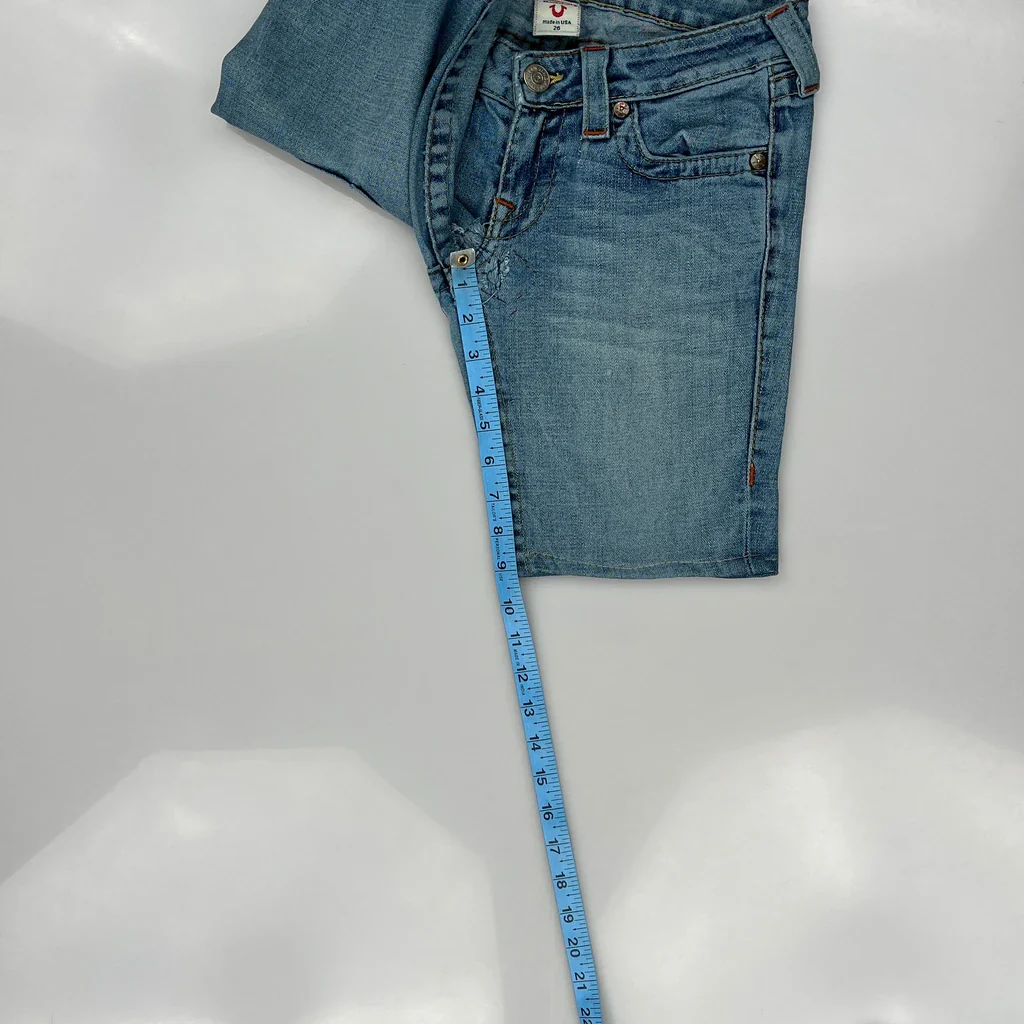 True Religion Denim Shorts - 26W UK 4 Blue Denim - Image 5