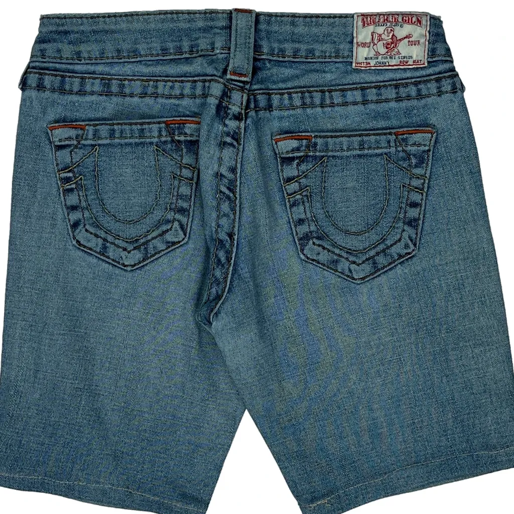 True Religion Denim Shorts - 26W UK 4 Blue Denim - Image 8
