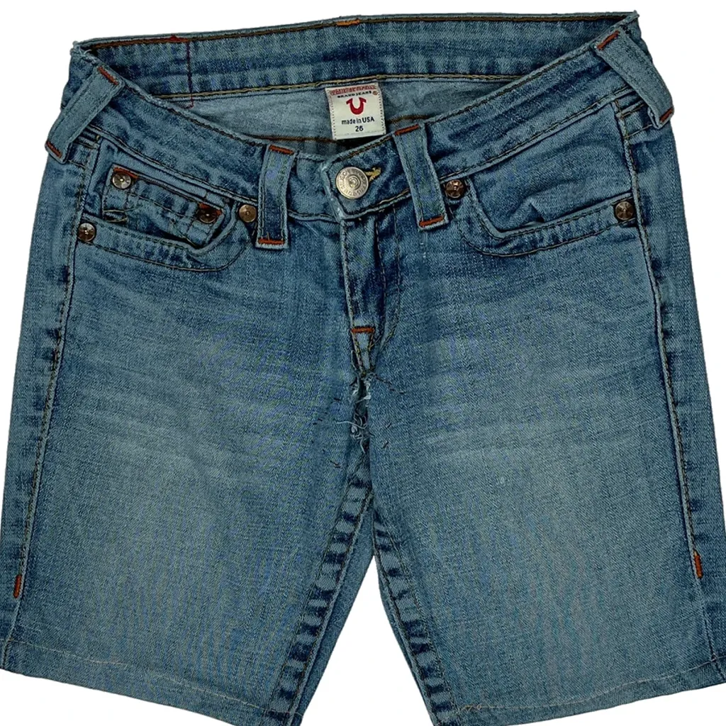 True Religion Denim Shorts - 26W UK 4 Blue Denim - Image 9