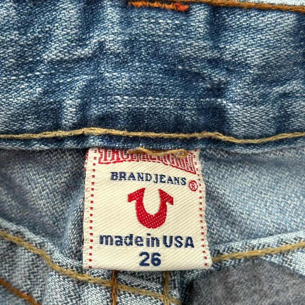 True Religion Mini Denim Shorts - 27W UK 4 Blue Denim - Image 6