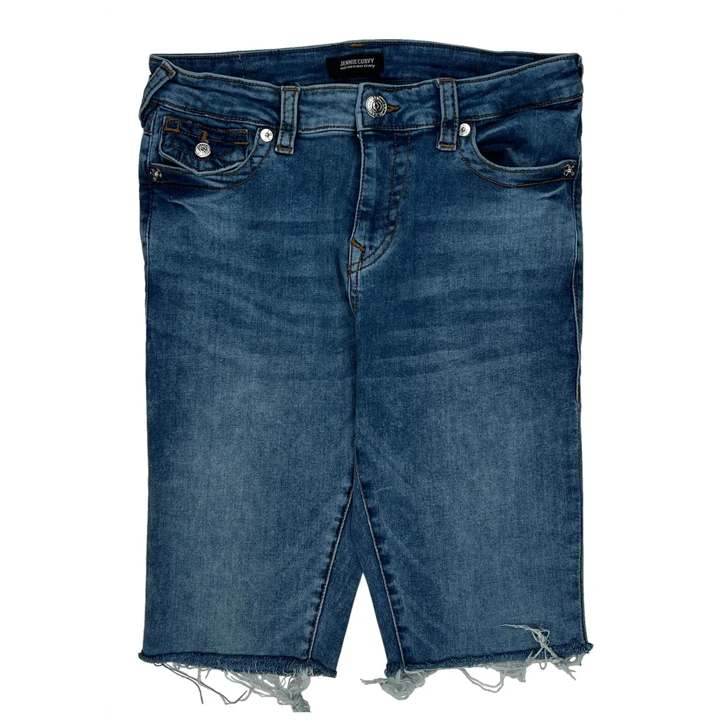 True Religion Denim Shorts - 28W UK 8 Blue Denim - Image 2