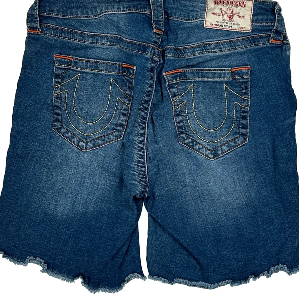 True Religion Denim Shorts - 28W UK 8 Blue Denim - Image 7