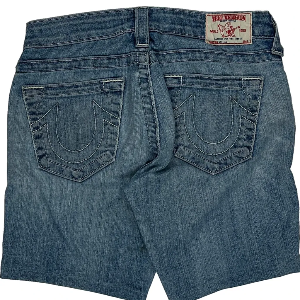 True Religion Denim Shorts - 29W UK 8 Blue Denim - Image 6