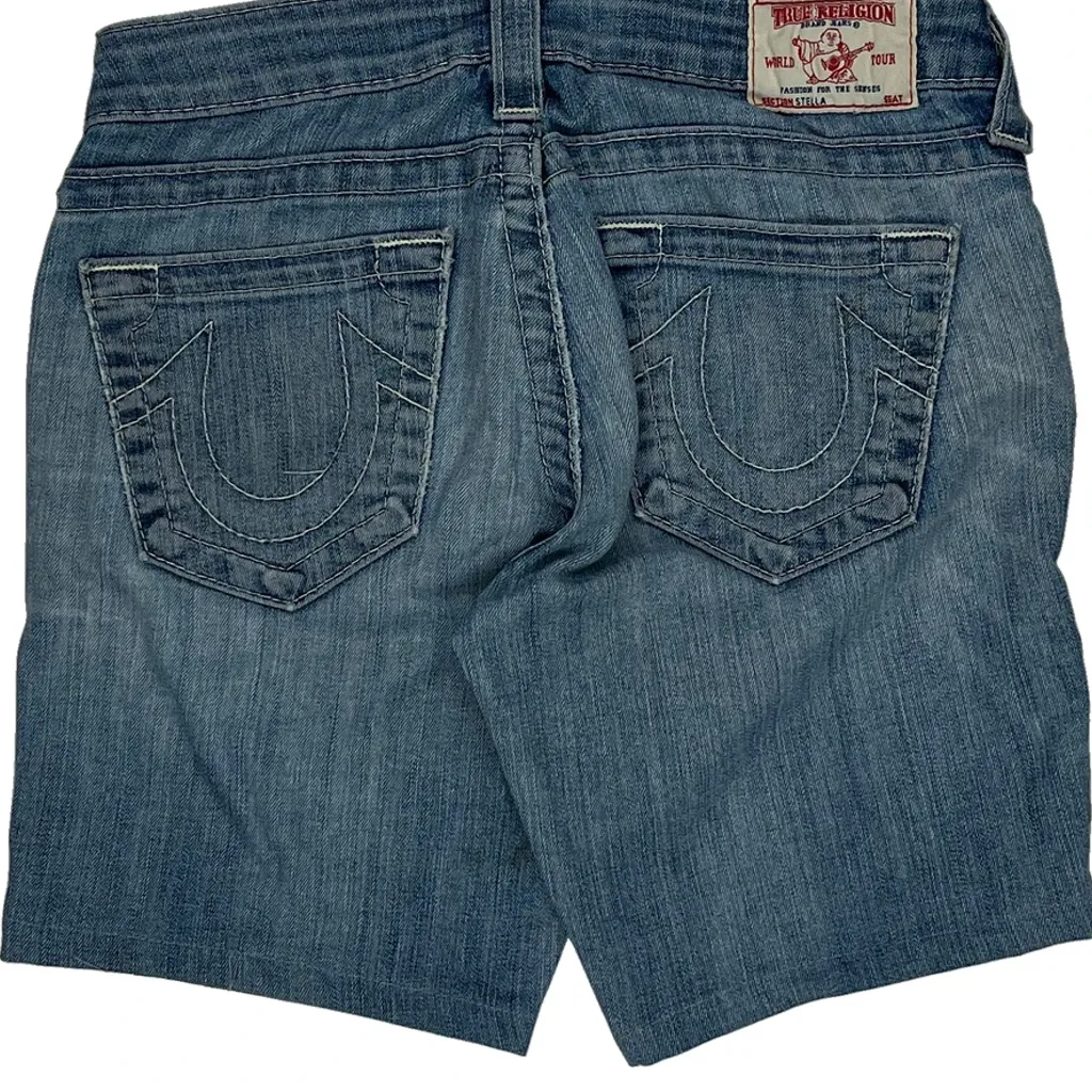 True Religion Denim Shorts - 29W UK 8 Blue Denim - Image 7