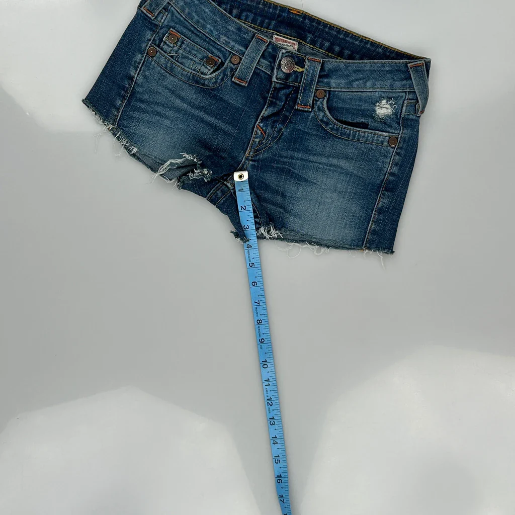 True Religion Denim Shorts - 29W UK 6 Blue Cotton - Image 5