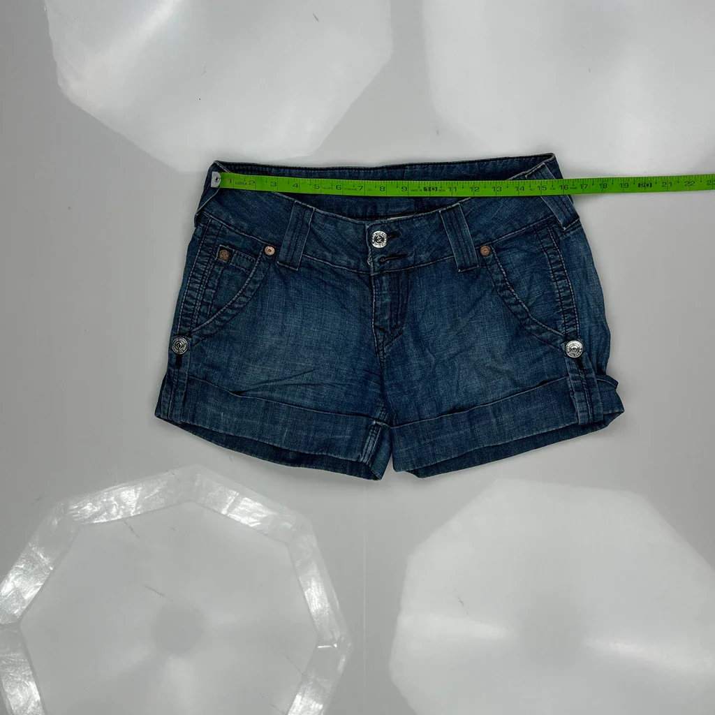 True Religion Denim Shorts - 32W UK 10 Blue Denim - Image 3