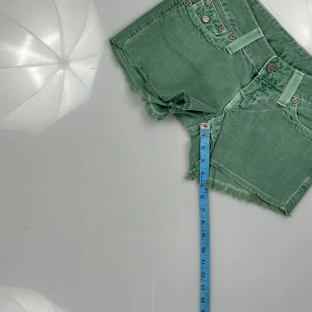 True Religion Denim Shorts - 26W UK 4 Green Cotton - Image 5