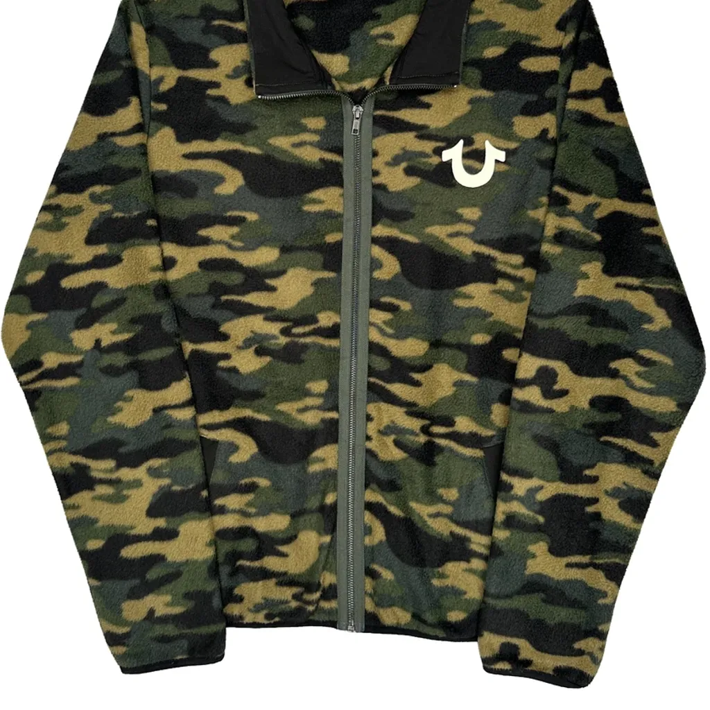 True Religion Camo Fleece Jacket - Medium Camo Polyester - Image 4