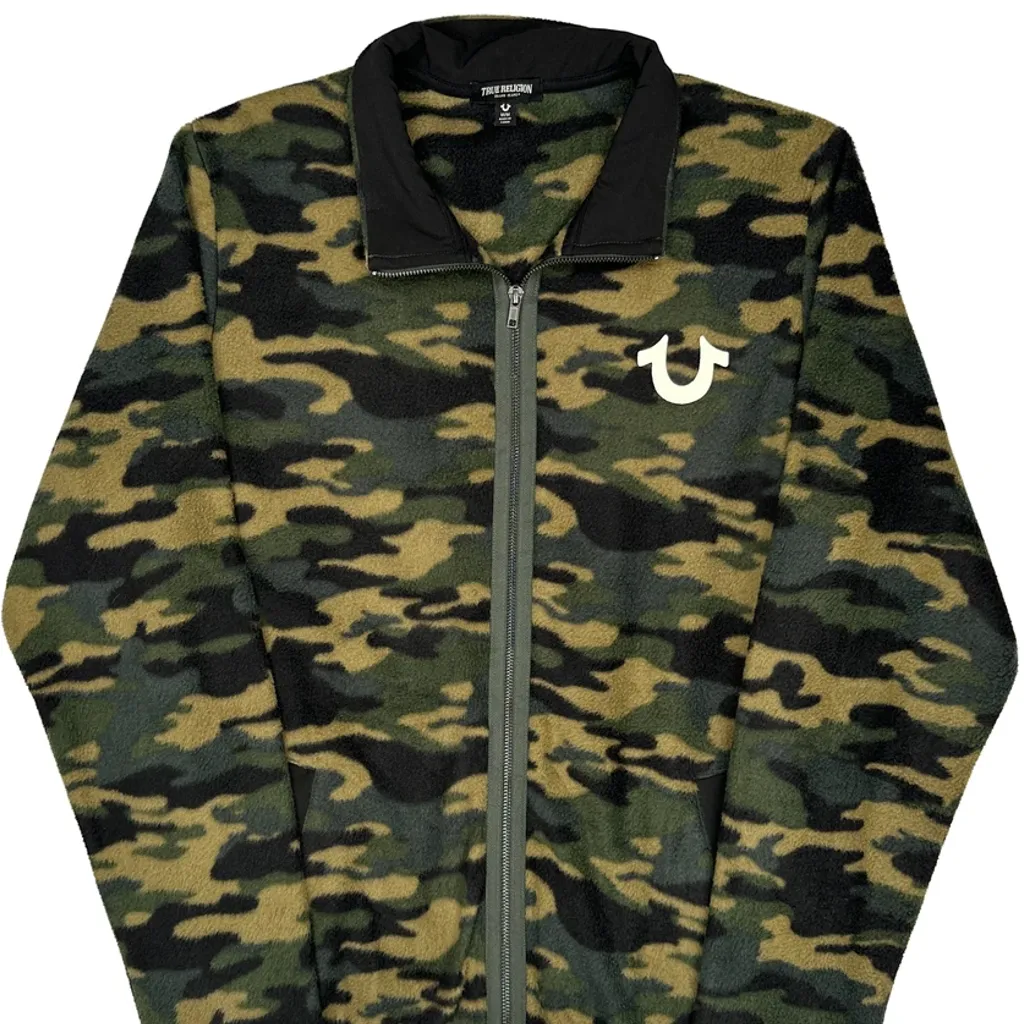 True Religion Camo Fleece Jacket - Medium Camo Polyester - Image 5