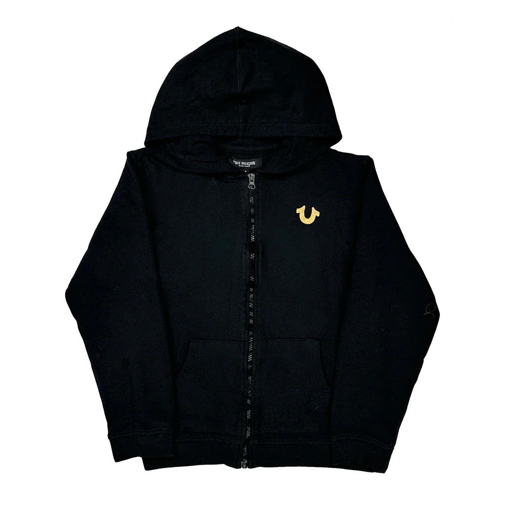 True Religion Graphic Hoodie - Medium Black Cotton