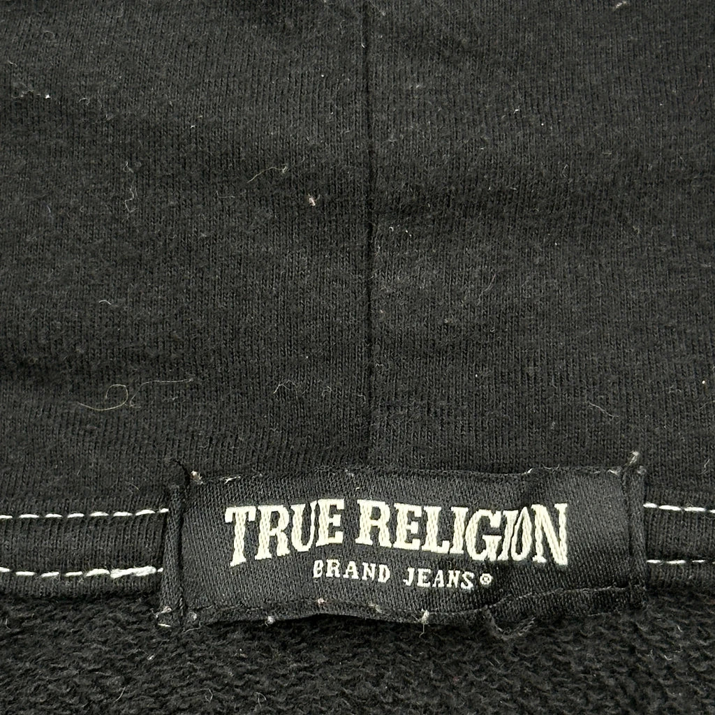 True Religion Graphic Hoodie - Medium Black Cotton - Image 4
