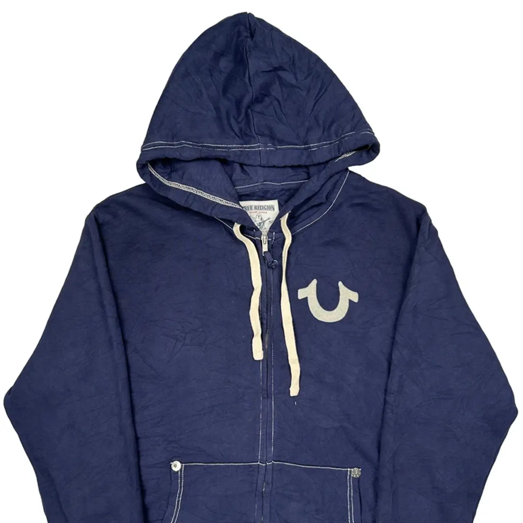 True Religion Graphic Hoodie - 2XL Blue Cotton - Image 5