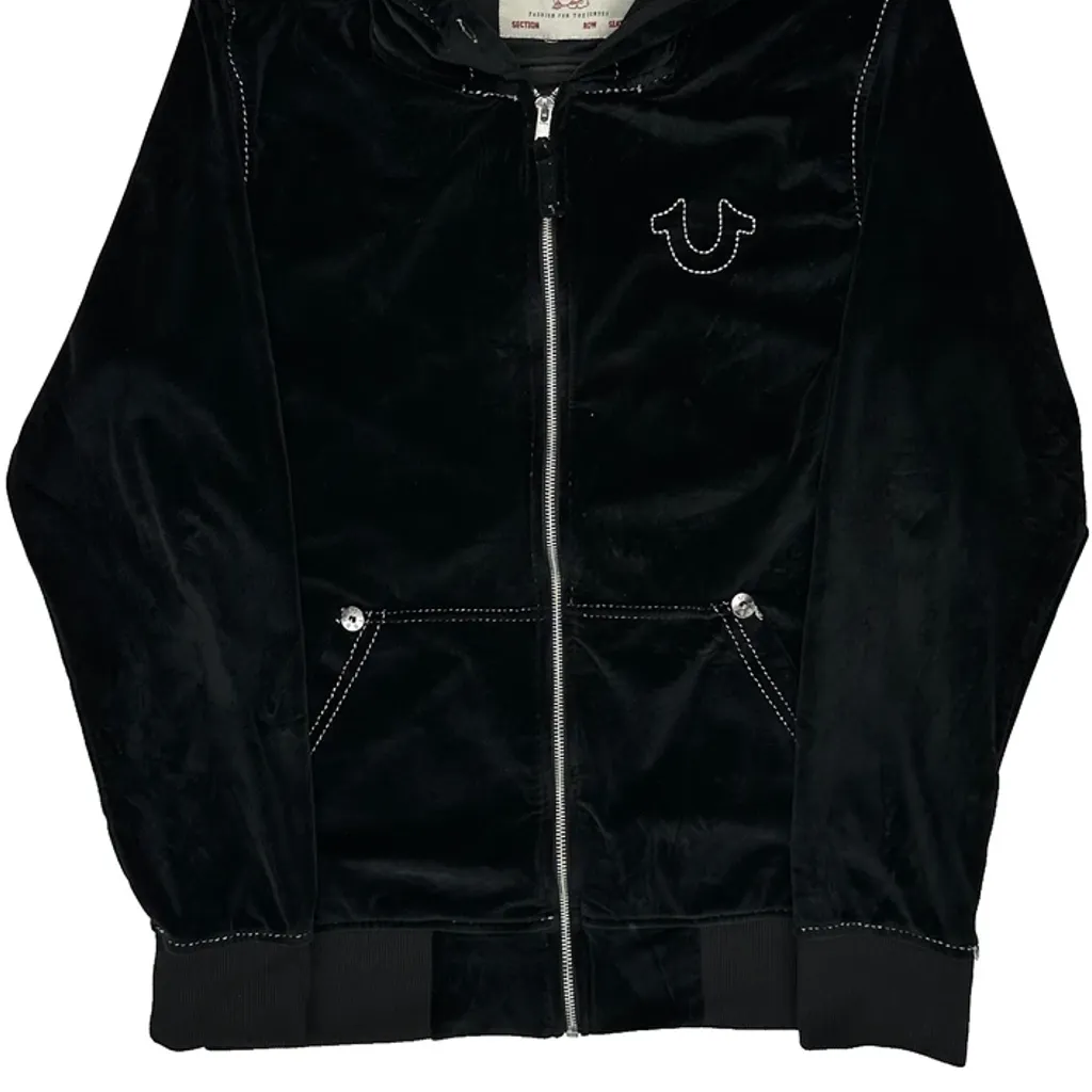True Religion Graphic Hoodie - Medium Black Cotton Blend - Image 5