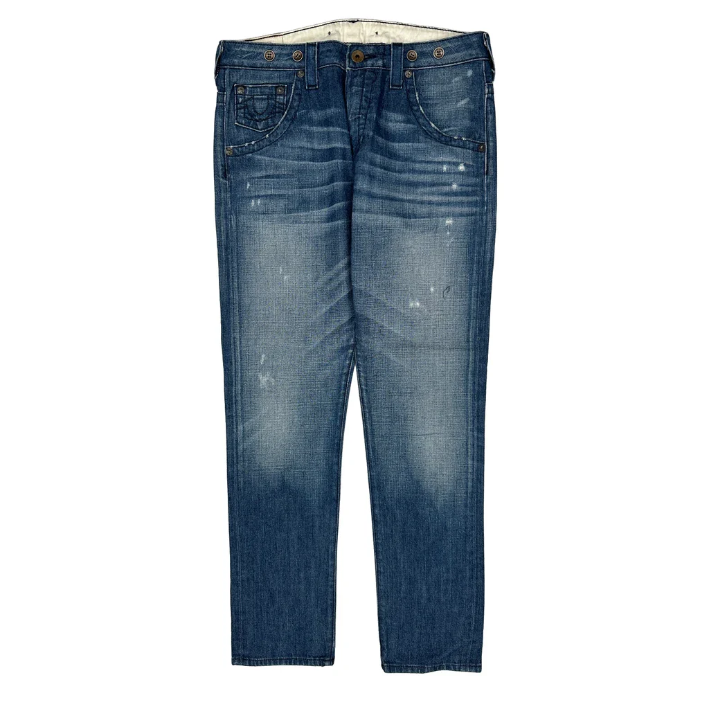 True Religion Slim Fit Jeans - 33W 31L Blue Cotton - Image 2