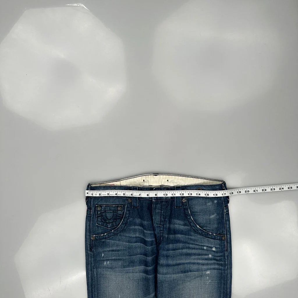 True Religion Slim Fit Jeans - 33W 31L Blue Cotton - Image 3