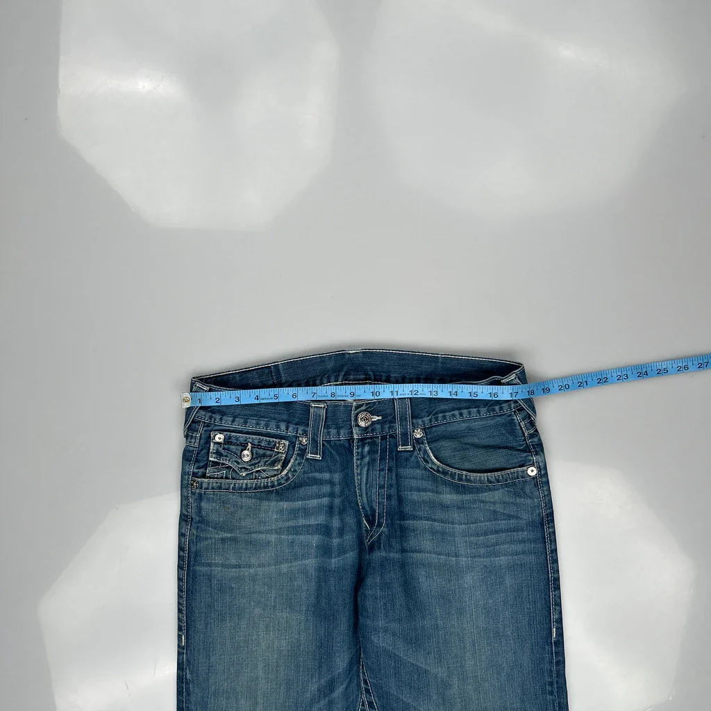 True Religion Boot Cut Jeans - 34W 31L Blue Cotton - Image 3