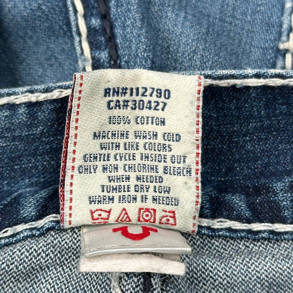True Religion Boot Cut Jeans - 35W 29L Blue Cotton - Image 7