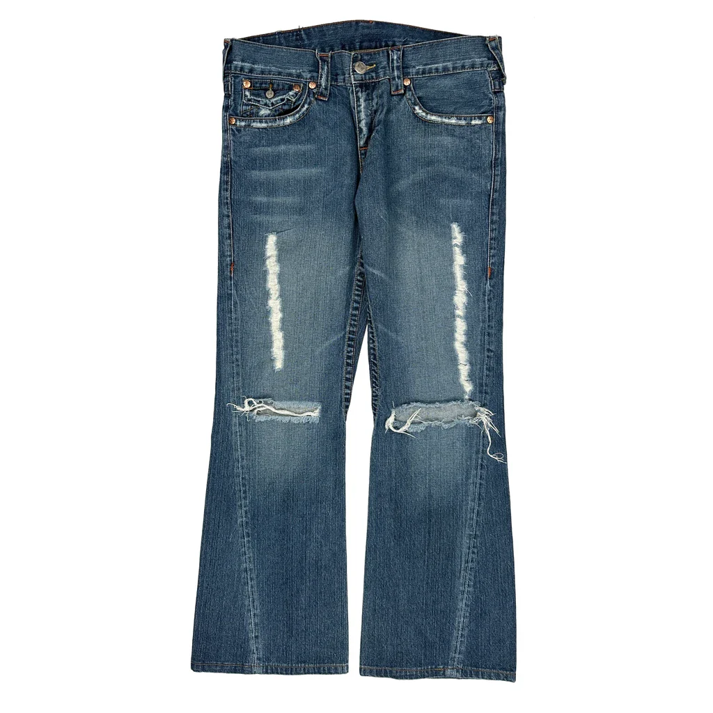 True Religion Boot Cut Jeans - 35W 32L Blue Cotton - Image 2