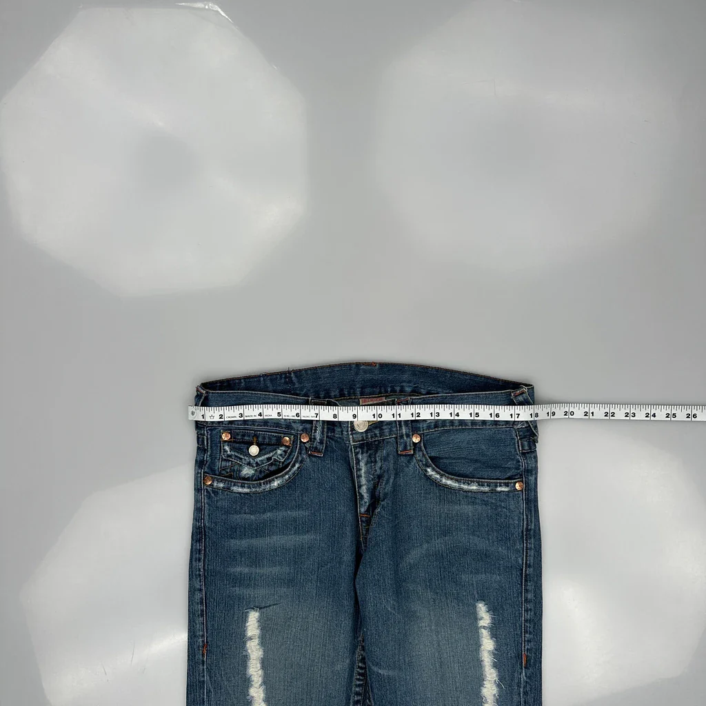 True Religion Boot Cut Jeans - 35W 32L Blue Cotton - Image 3